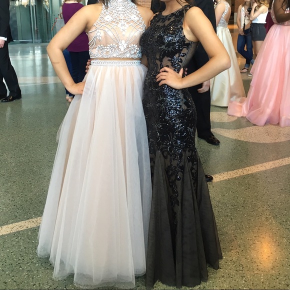 BLACK JOVANI MERMAID PROM DRESS