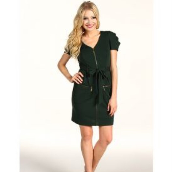 Forest green zip up Jessica Simpson dress