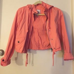 American Rag Cie Lightweight Hooded Jacket - Peach