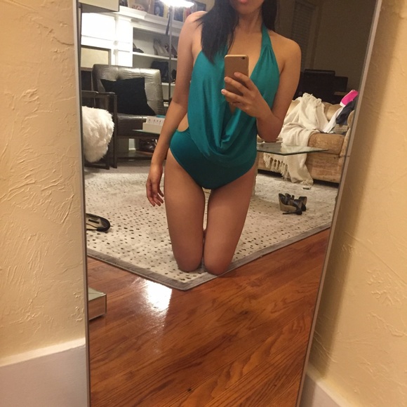 Bar III (Macy's) teal one piece swimsuit