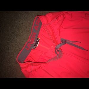MENS BRIGHT ORANGE UNDER ARMOR SHORTS