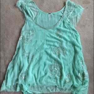 Free people beaded blouse medium
