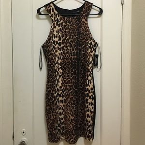NWT Forever XXI Leopard print/black dress