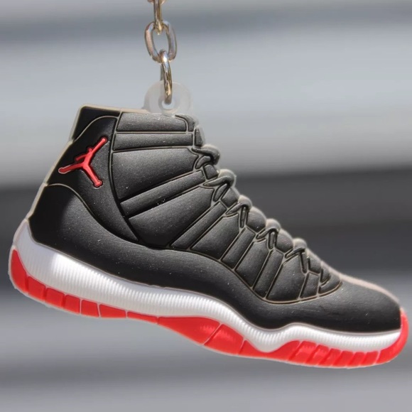 Air JordanXI (11)Sneaker Bred Keychain3D