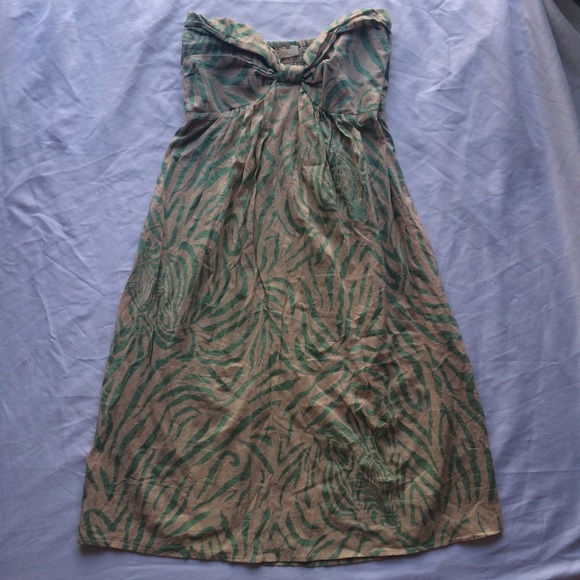 Indah strapless zebra print dress