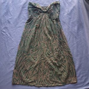 Indah strapless zebra print dress