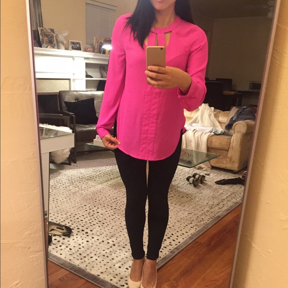 ASOS hot pink top with cutout detail