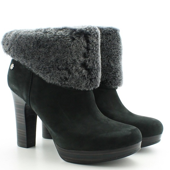 ugg black heel boots