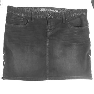 Guess rocker goth black Jean mini skirt