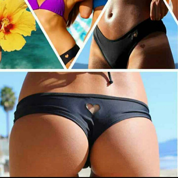 ***SOLD***New XS Heart Cutout Cheeky Bikini Swim - Picture 1 of 4