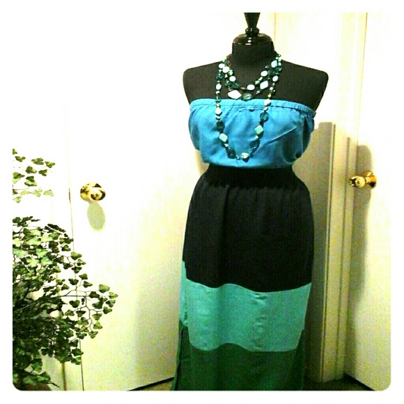 Maxi color block  dress