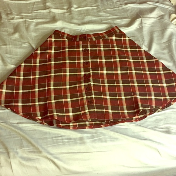 Red Plaid School Skirt