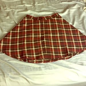 Red Plaid School Skirt