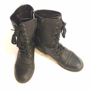 Black combat style boots