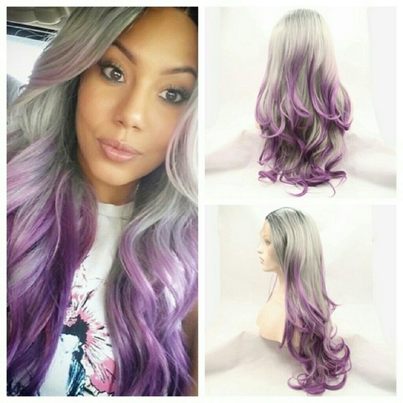 Gray Ombre  Purple  Lacefront Wig  22-24 inches!!