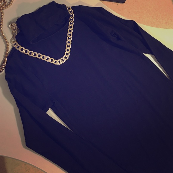 American Apparel navy bodycon turtleneck minidress