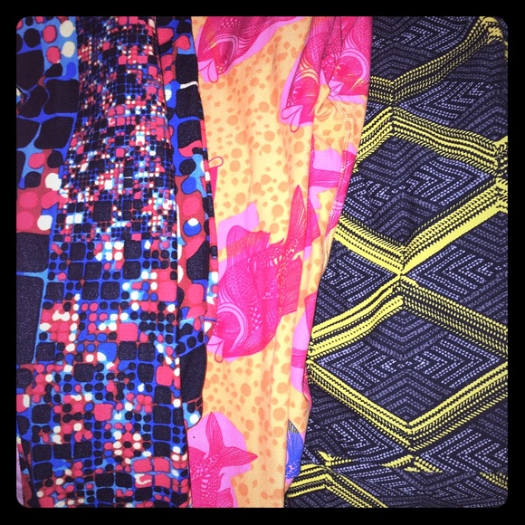 3 pairs of lularoe leggings. 2 TC and 1 OS LOT