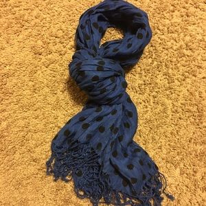 Royal blue & black polka dot scarf