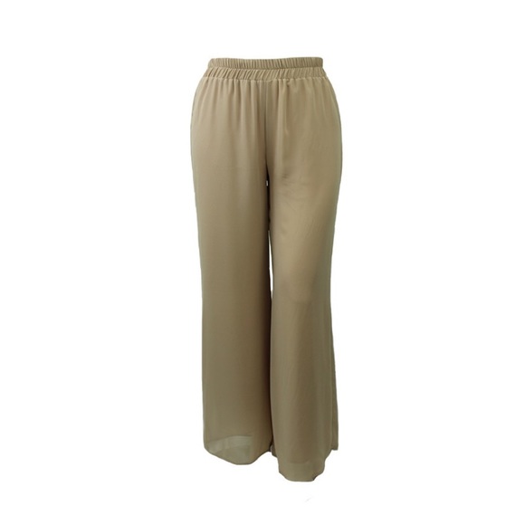 Taupe plus size wide leg pants