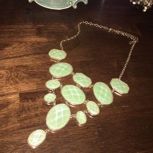 Mint/gold statement necklace
