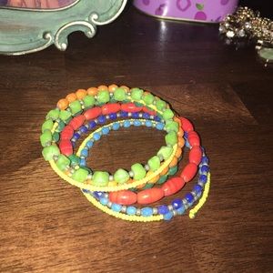 Multicolored beaded wrap bracelet