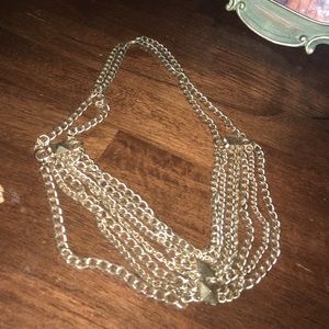 Gold chain studded necklace