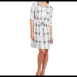 New- 3/4 Sleeve Belted Shirt Dress