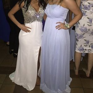 White & gold prom dress