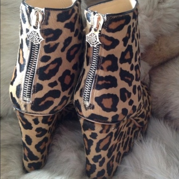 Charlotte Olympia calf hair wedge leopard booties - Picture 3 of 4