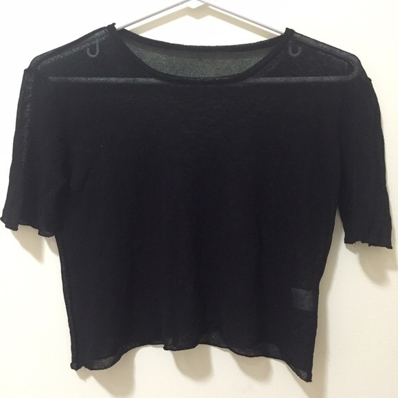 NWOT Rare Brandy Melville Black Mesh Crop Top