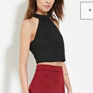 F21 CROP TOP black NWT