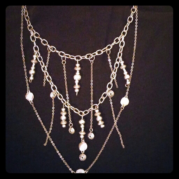 Handmade Piece 💟Sliver Chain & Bead Neclace