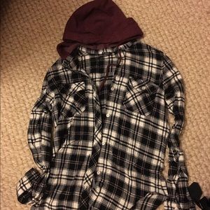 Flannel hoodie, GREAT condition from Zumiez