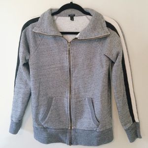 J. Crew Funnel Sweatshirt in Stripe Gray