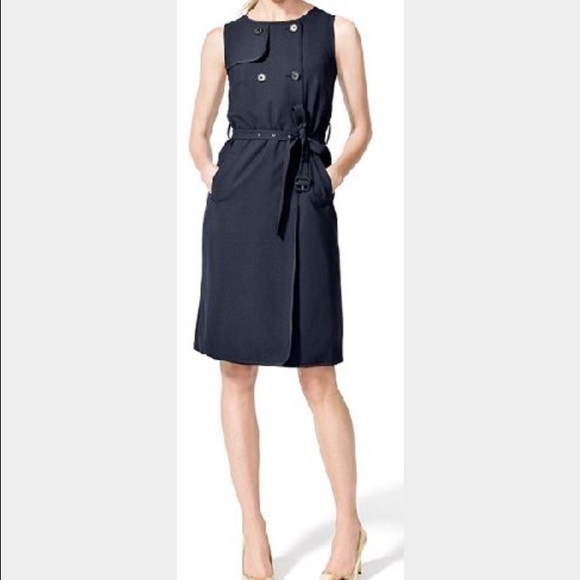 BNWOT J.Crew trench dress, Sz P6, Navy blue