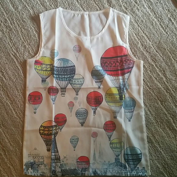 Sleeveless Top- Colorful Balloons - Brand NEW sz L