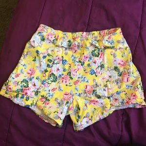 high waisted floral shorts