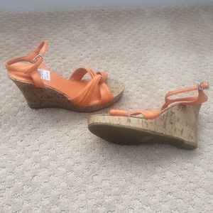 PAYLESS strapped wedge sz 7