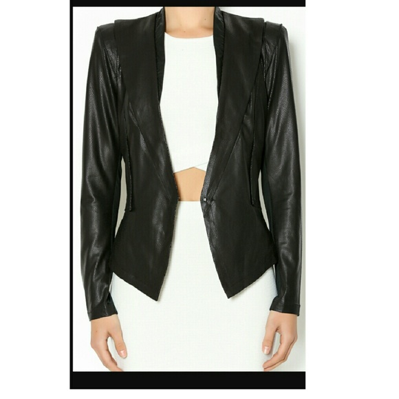 Dressy black faux leather Blazer