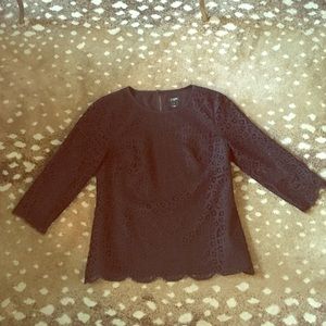 J. Crew Scalloped Lace Top