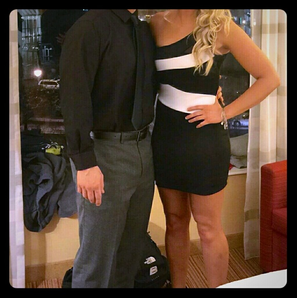 Black and white mini dress