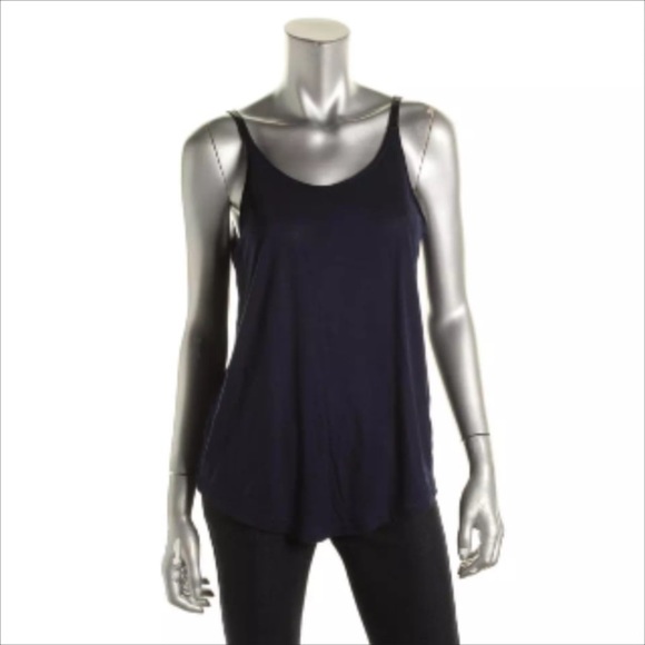 NEW- faux leather  & navy tank- M