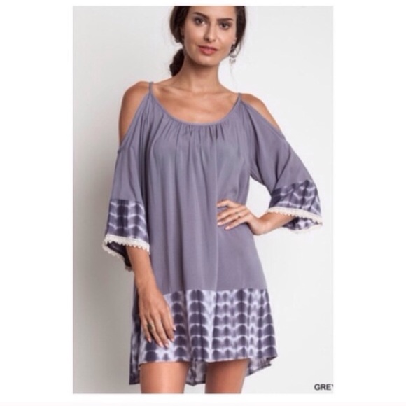 Black or Lavender Tie Dye Mini Dress - Picture 3 of 3