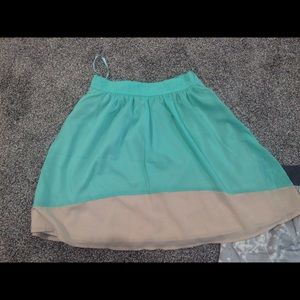 Mint and cream flowing skirt