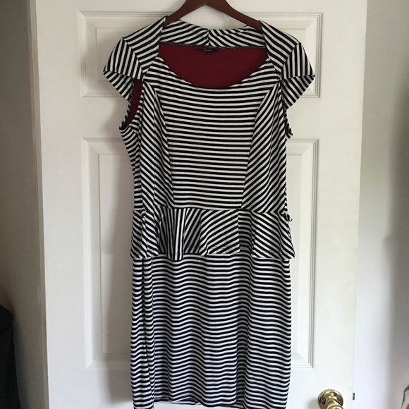 Black & white peplum dress