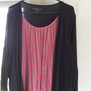 One piece dress shirt with two piece look