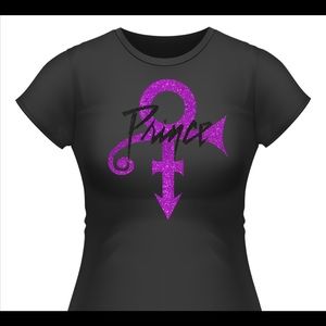 Prince Glitter and Black Tee Shirt XL