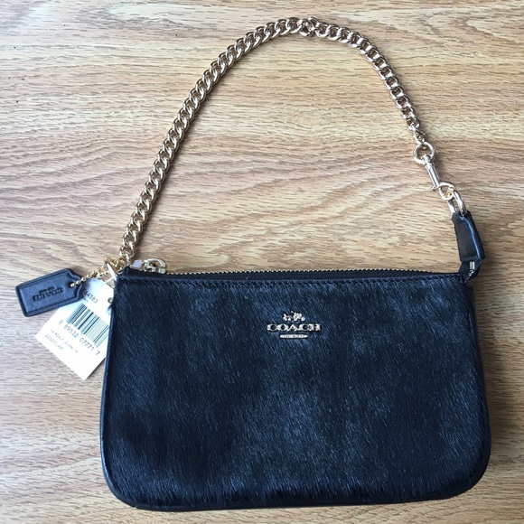 COACH Black Calf Hair Wristlet Wallet/Clutch