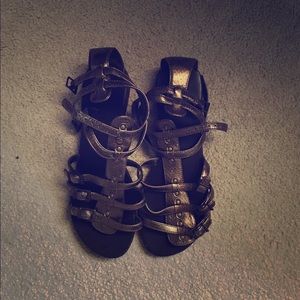 Bronze flat gladiator sandal