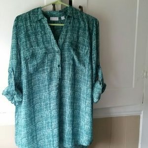 Brand new emerald sheer blouse